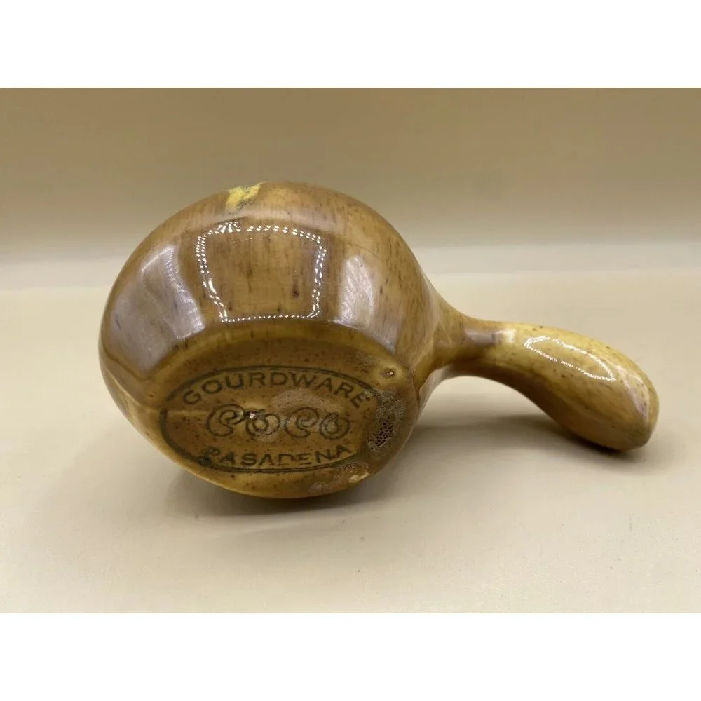 Vintage Popo Galsini Pasadena Gourdware Rare Tiki Mug Gourd Shaped 1950's